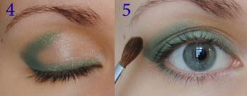 Дневной макияж глаз в зеленых тонах